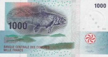 Латимерия.1000 франков Коморских островов